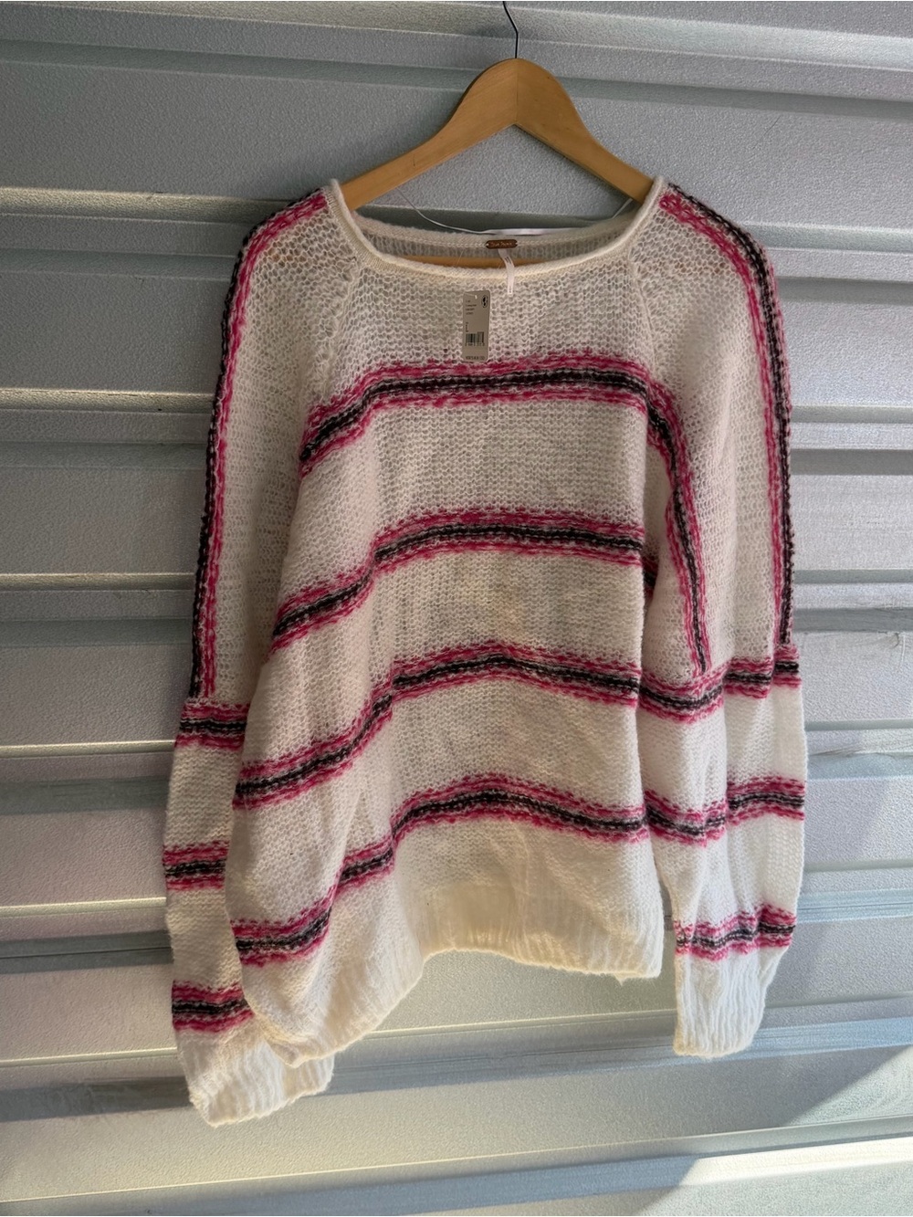 Free People NWT Hockley Stripe Sweater Evening Cream